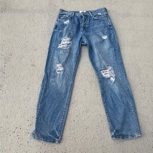 We The Free Distressed Button Fly Jeans Size 28